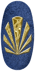 DASOV 602 GD SH BL Gold Sunburst Shimmer Blue Background